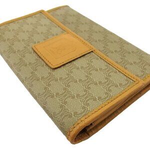 CELINE Bifold Wallet Beige brown Women Authentic secondhand